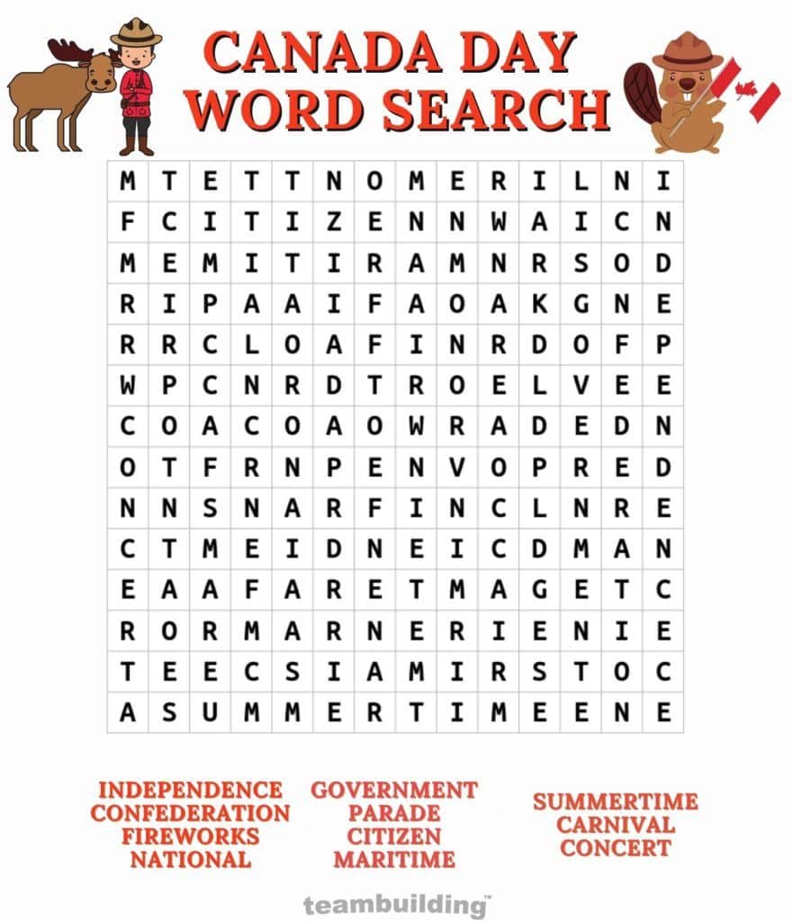 Canada Word Search